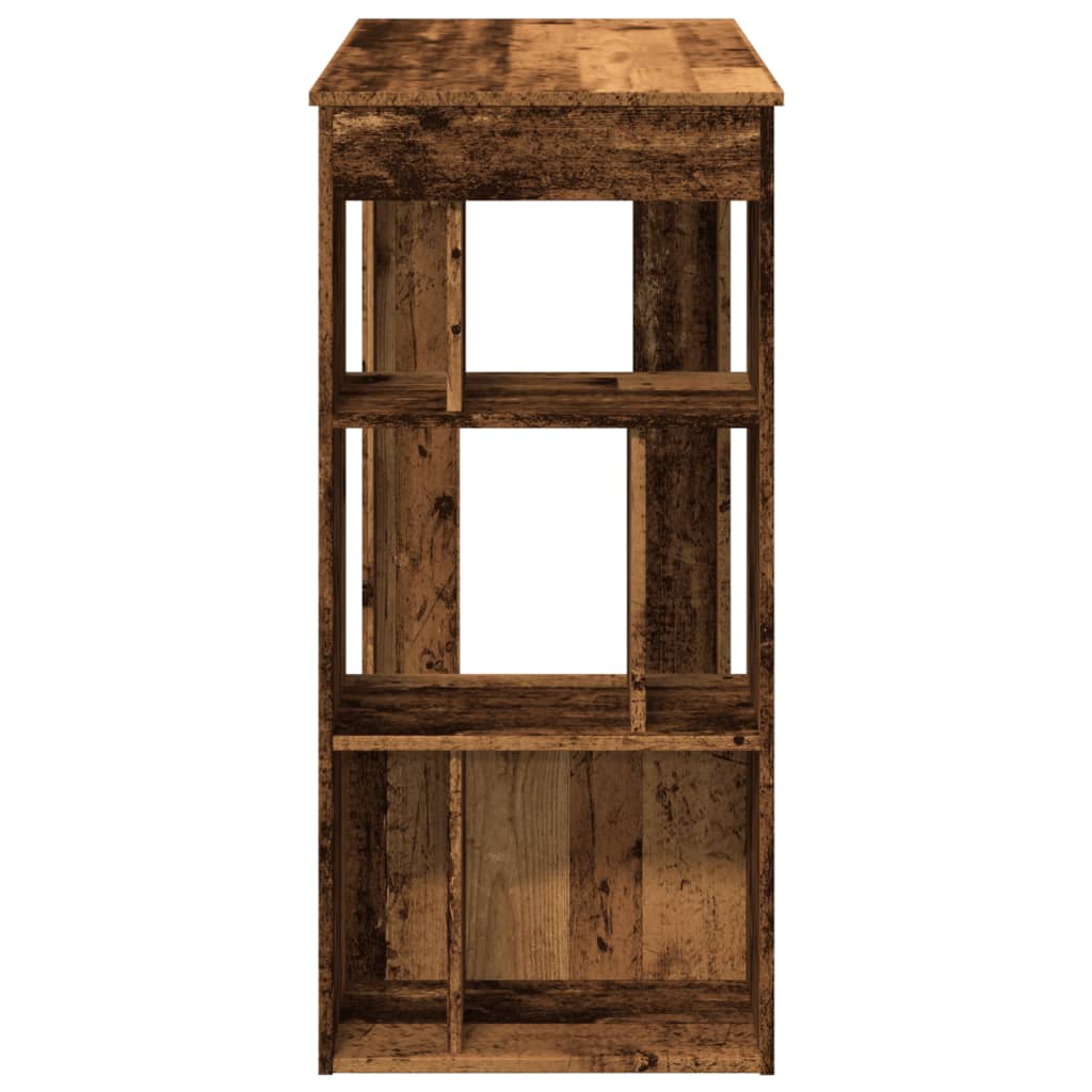 Bartafel met rekken 102x50x103,5 cm bewerkt hout oud houtkleur is nu te koop bij PeponiXL, paradijselijk wonen!