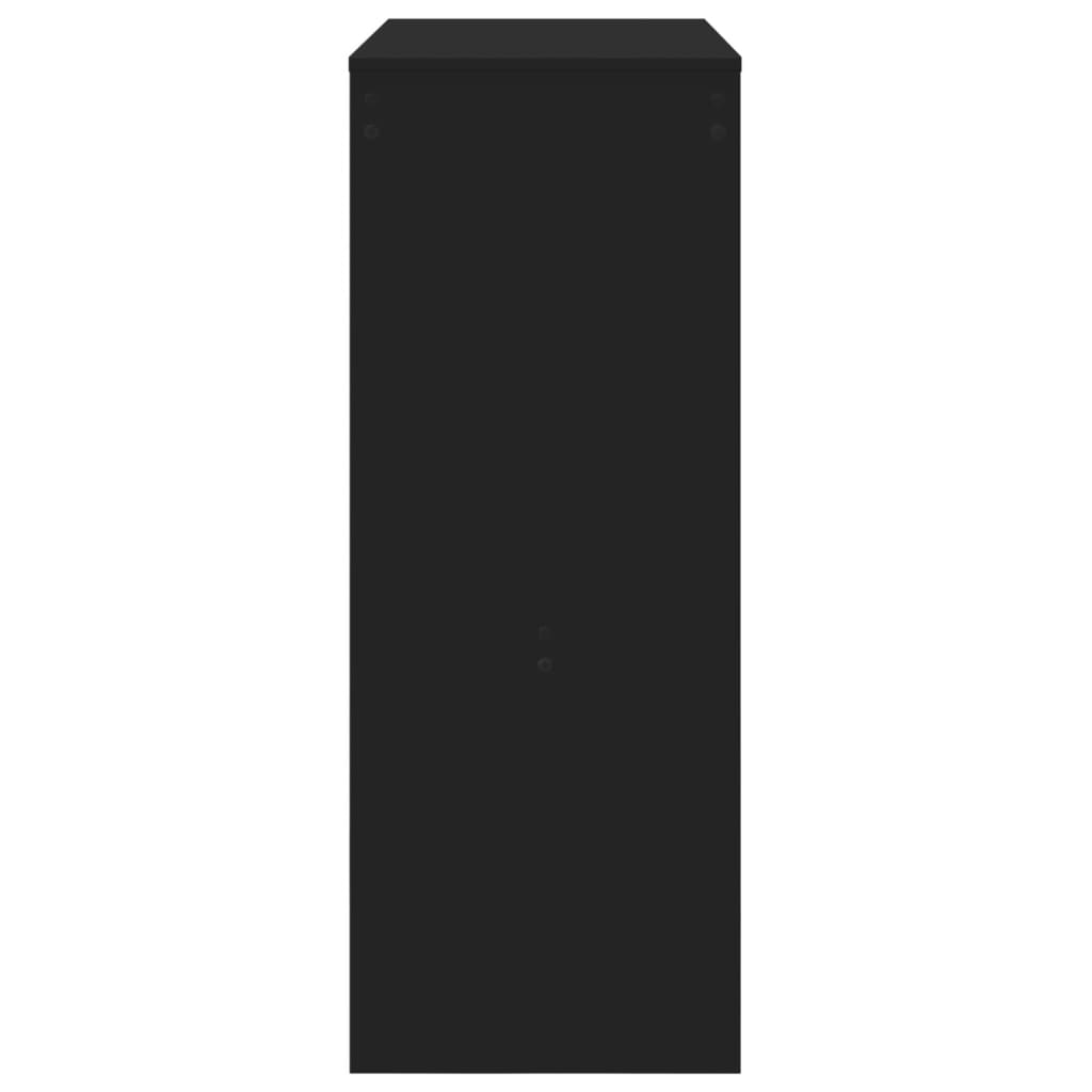 Bartafel met rekken 90x40x103,5 cm bewerkt hout zwart is nu te koop bij PeponiXL, paradijselijk wonen!