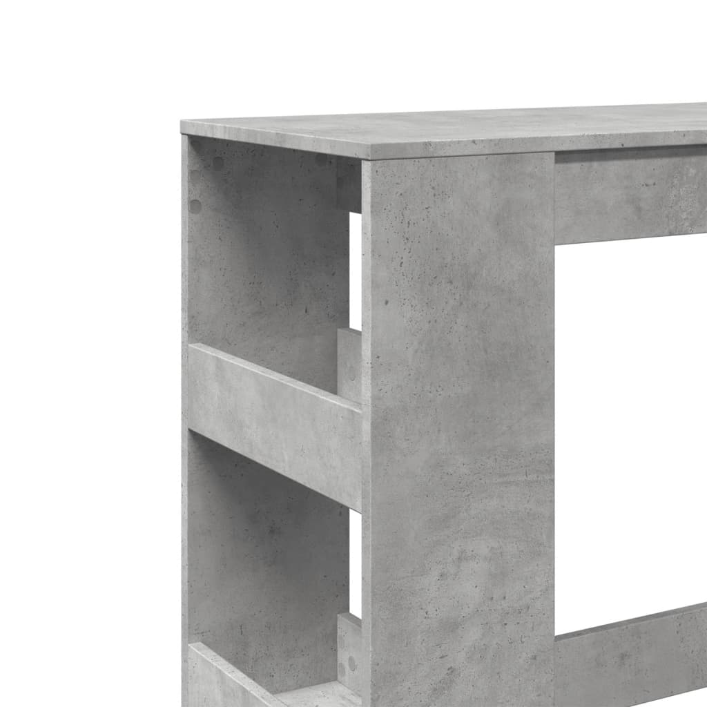 Bartafel met rekken 90x40x103,5 cm bewerkt hout betongrijs is nu te koop bij PeponiXL, paradijselijk wonen!