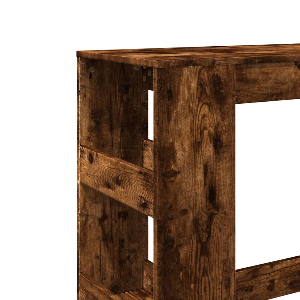 Bartafel met rekken 90x40x103,5 cm bewerkt hout gerookt eiken is nu te koop bij PeponiXL, paradijselijk wonen!