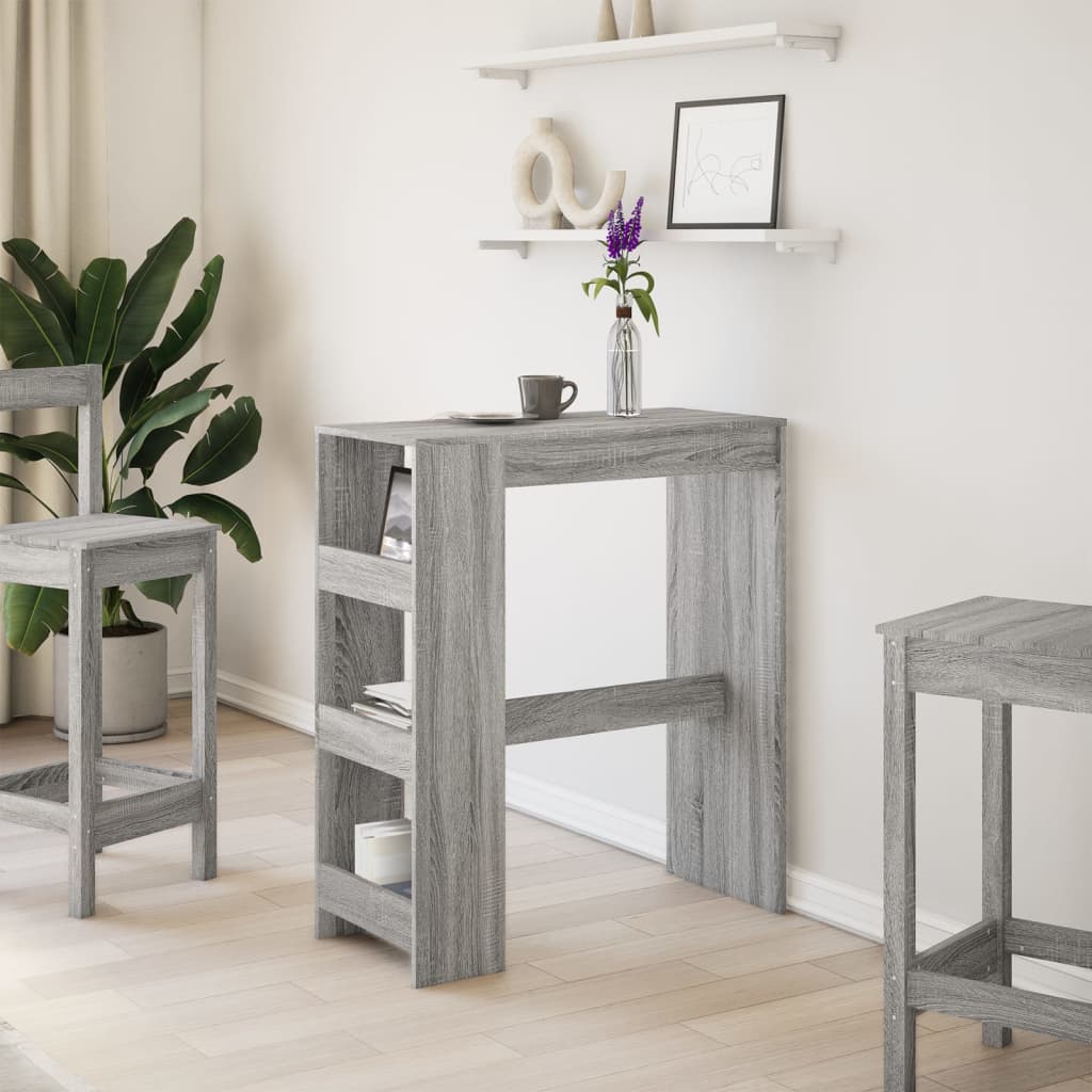 Bartafel met rekken 90x40x103,5 cm bewerkt hout grijs sonoma is nu te koop bij PeponiXL, paradijselijk wonen!
