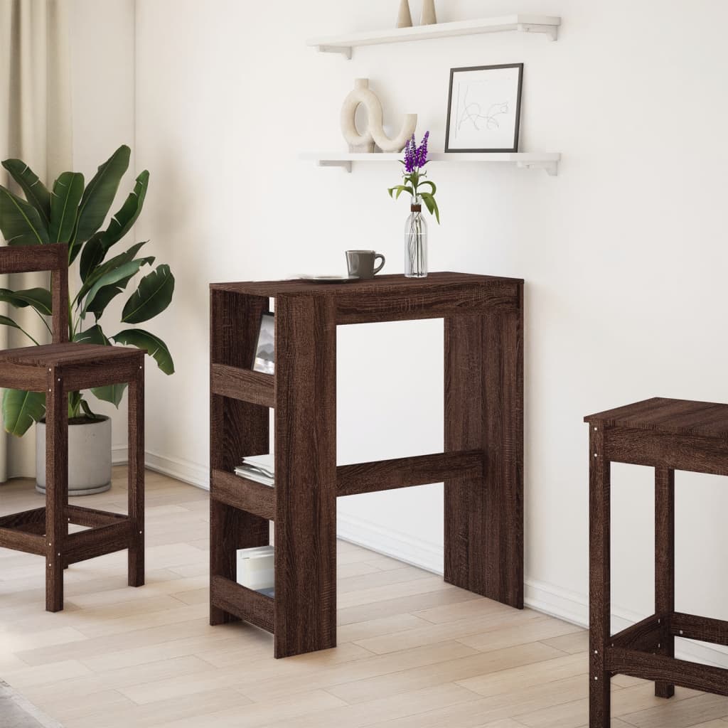 Bartafel met rekken 90x40x103,5 cm bewerkt hout bruin eiken is nu te koop bij PeponiXL, paradijselijk wonen!