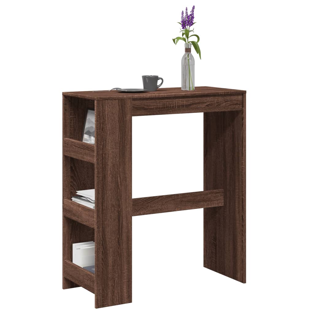 Bartafel met rekken 90x40x103,5 cm bewerkt hout bruin eiken is nu te koop bij PeponiXL, paradijselijk wonen!