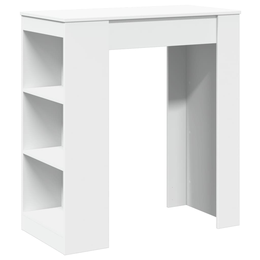 Bartafel met rekken 95x47x103,5 cm bewerkt hout wit is nu te koop bij PeponiXL, paradijselijk wonen!
