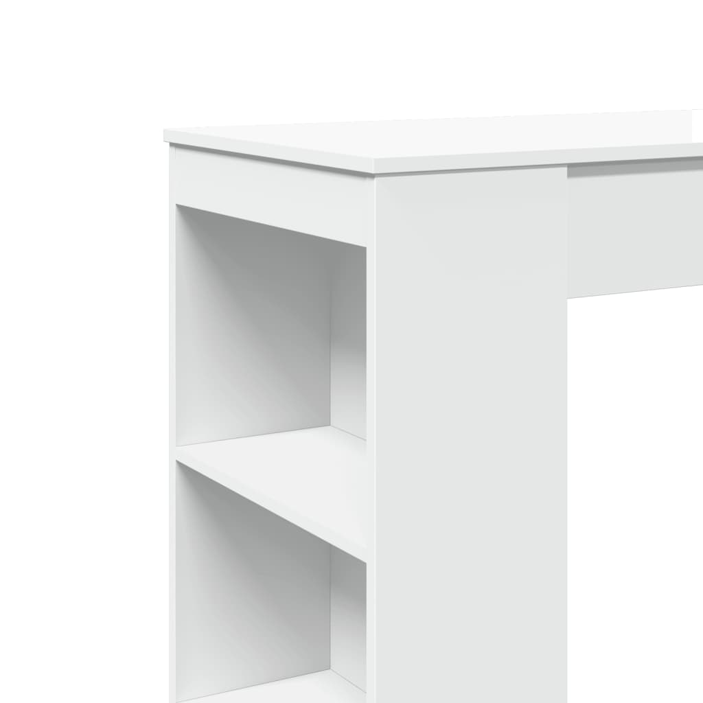 Bartafel met rekken 95x47x103,5 cm bewerkt hout wit is nu te koop bij PeponiXL, paradijselijk wonen!