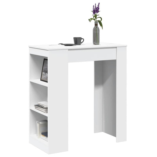 Bartafel met rekken 95x47x103,5 cm bewerkt hout wit is nu te koop bij PeponiXL, paradijselijk wonen!