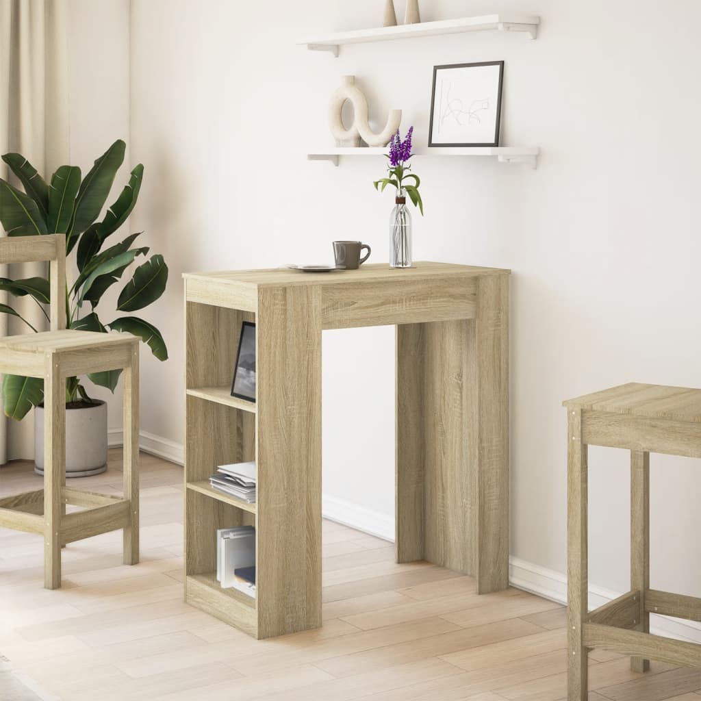 Bartafel met rekken 95x47x103,5 cm hout sonoma eikenkleur is nu te koop bij PeponiXL, paradijselijk wonen!