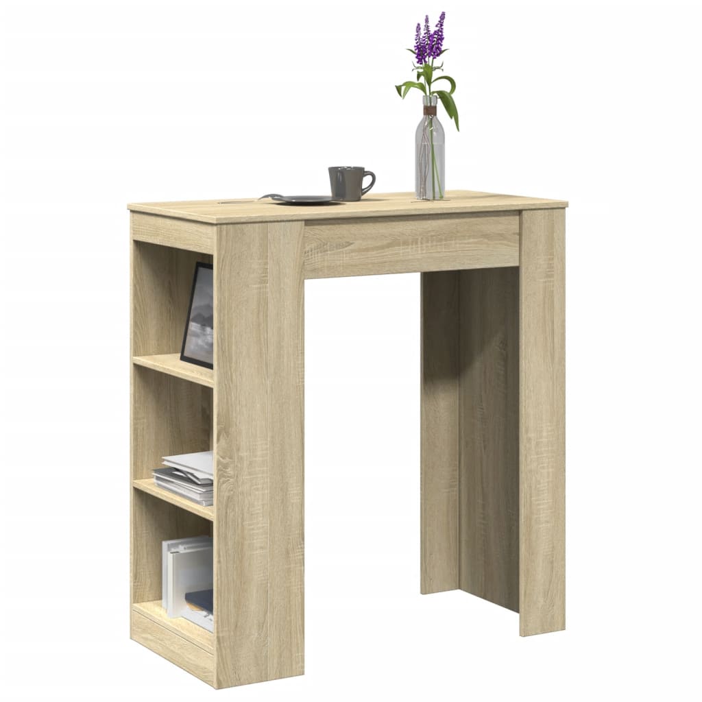 Bartafel met rekken 95x47x103,5 cm hout sonoma eikenkleur is nu te koop bij PeponiXL, paradijselijk wonen!