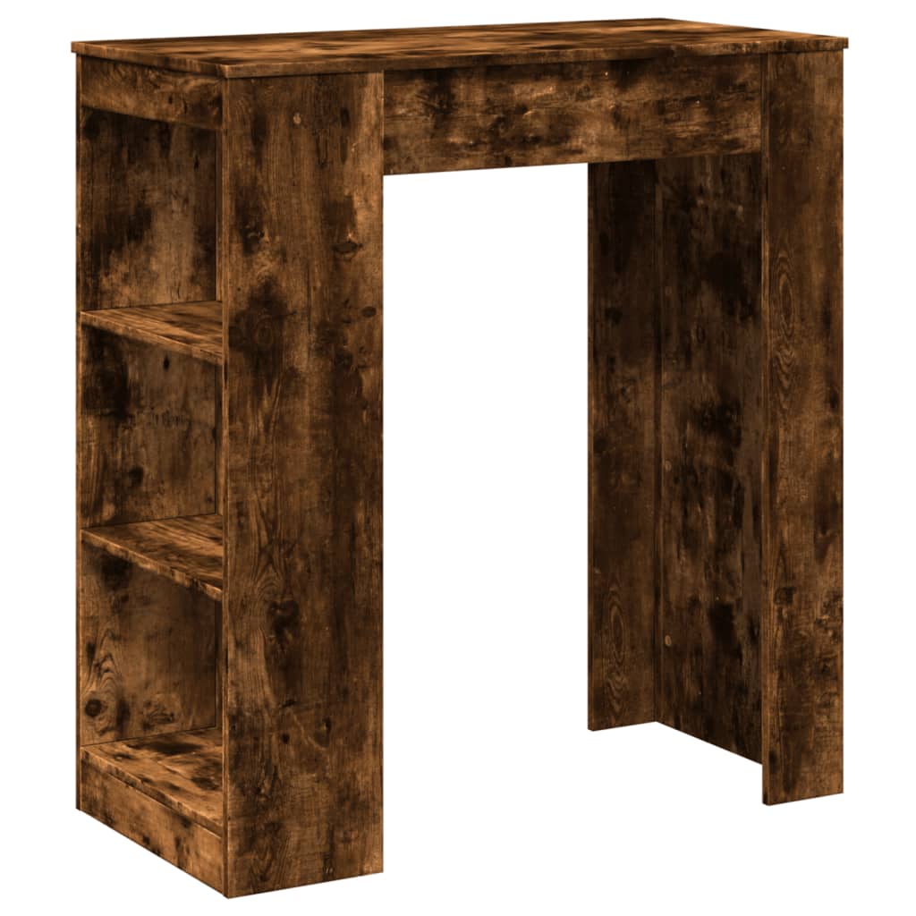 Bartafel met rekken 95x47x103,5 cm bewerkt hout gerookt eiken is nu te koop bij PeponiXL, paradijselijk wonen!