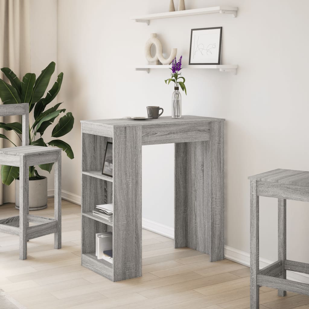 Bartafel met rekken 95x47x103,5 cm bewerkt hout grijs sonoma is nu te koop bij PeponiXL, paradijselijk wonen!