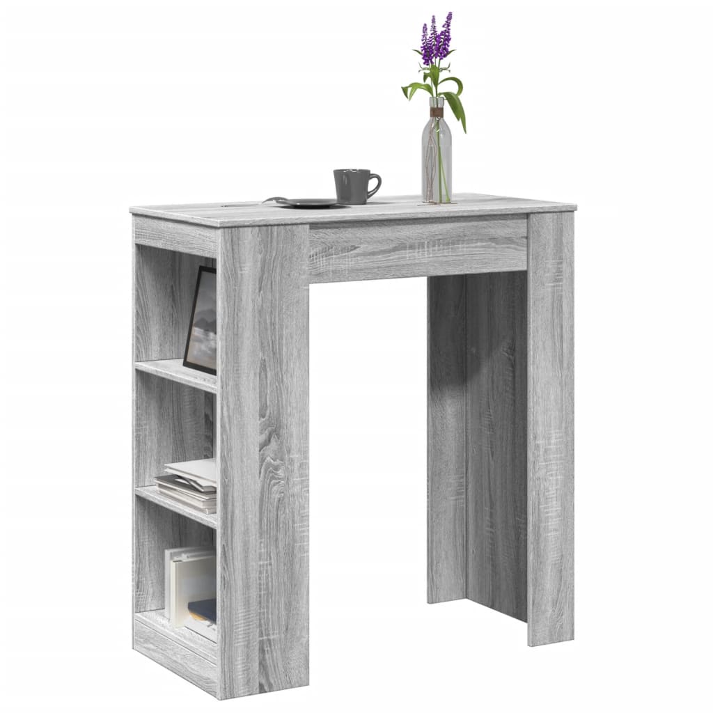 Bartafel met rekken 95x47x103,5 cm bewerkt hout grijs sonoma is nu te koop bij PeponiXL, paradijselijk wonen!