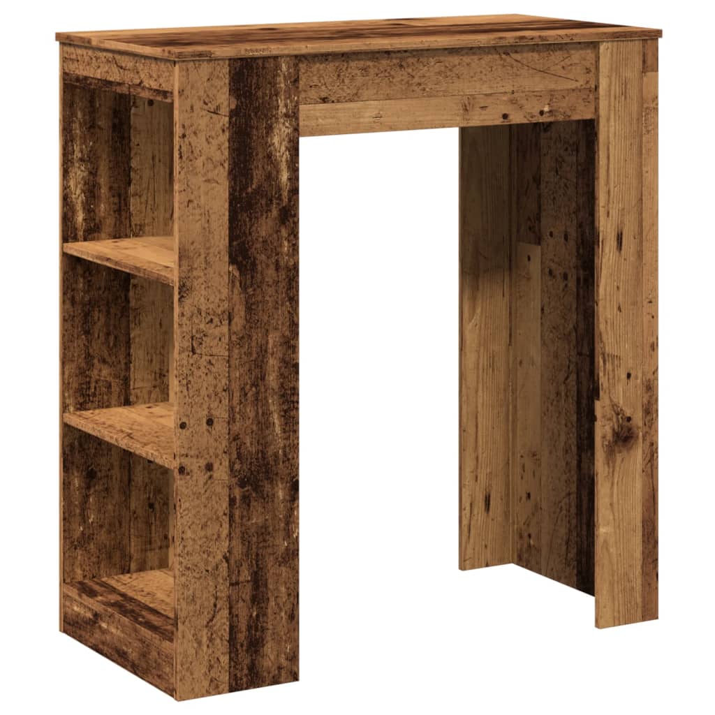 Bartafel met rekken 95x47x103,5 cm bewerkt hout oud houtkleur is nu te koop bij PeponiXL, paradijselijk wonen!