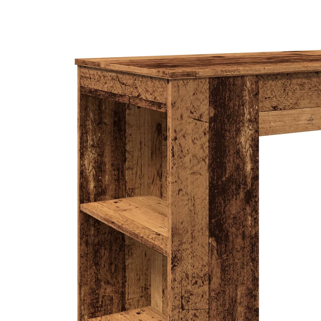 Bartafel met rekken 95x47x103,5 cm bewerkt hout oud houtkleur is nu te koop bij PeponiXL, paradijselijk wonen!