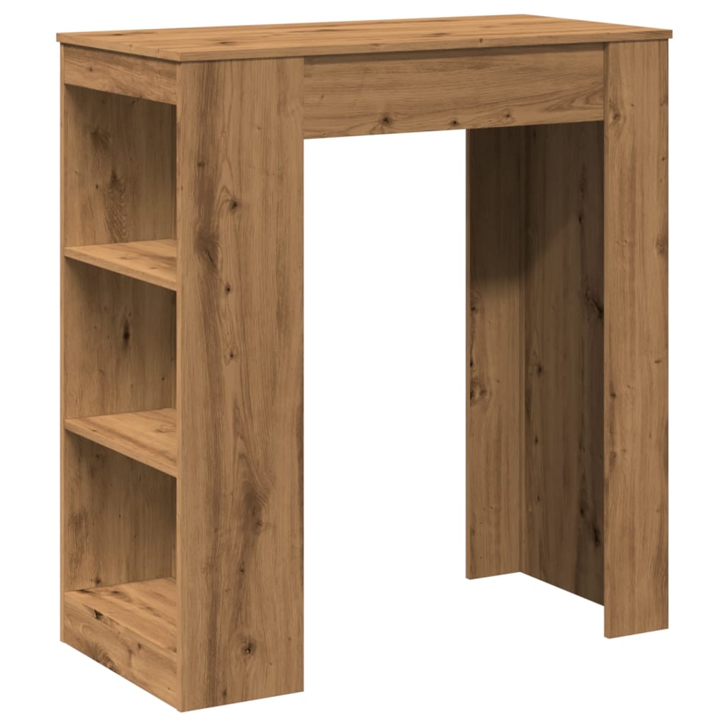 Bartafel met rekken 95x47x103,5 cm hout artisanaal eikenkleur is nu te koop bij PeponiXL, paradijselijk wonen!