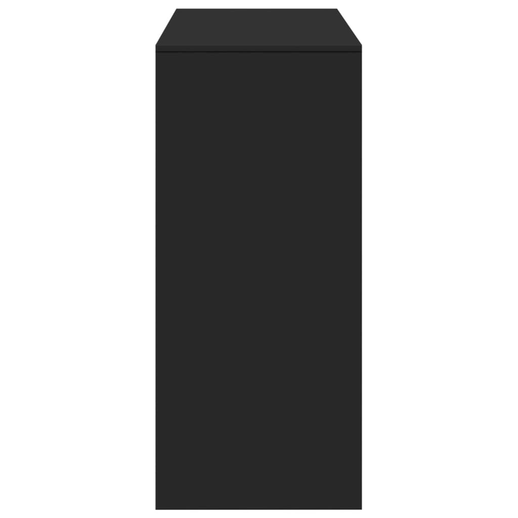 Bartafel met schap 124x46x103,5 cm bewerkt hout zwart is nu te koop bij PeponiXL, paradijselijk wonen!