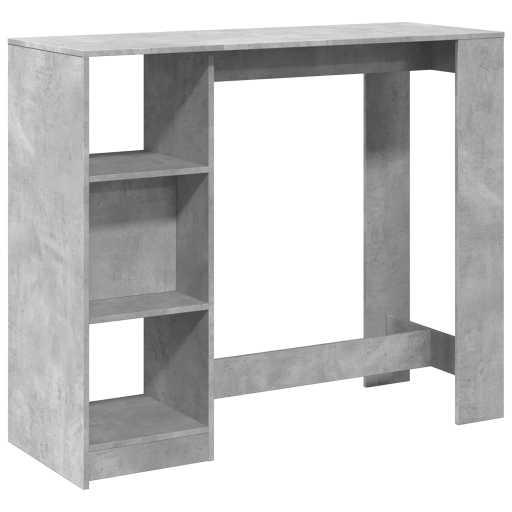 Bartafel met schap 124x46x103,5 cm bewerkt hout betongrijs is nu te koop bij PeponiXL, paradijselijk wonen!