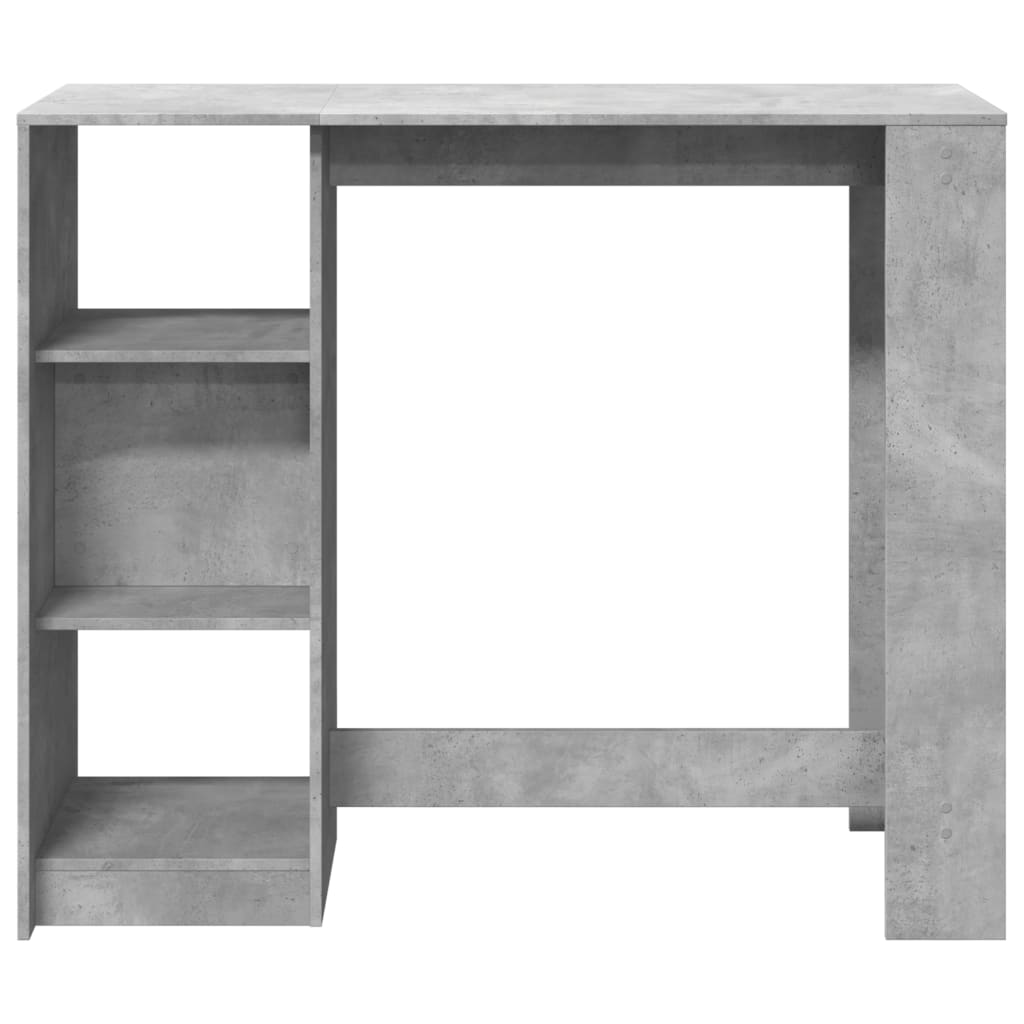 Bartafel met schap 124x46x103,5 cm bewerkt hout betongrijs is nu te koop bij PeponiXL, paradijselijk wonen!