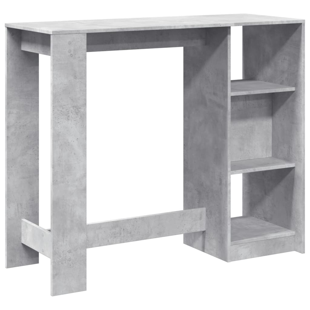 Bartafel met schap 124x46x103,5 cm bewerkt hout betongrijs is nu te koop bij PeponiXL, paradijselijk wonen!