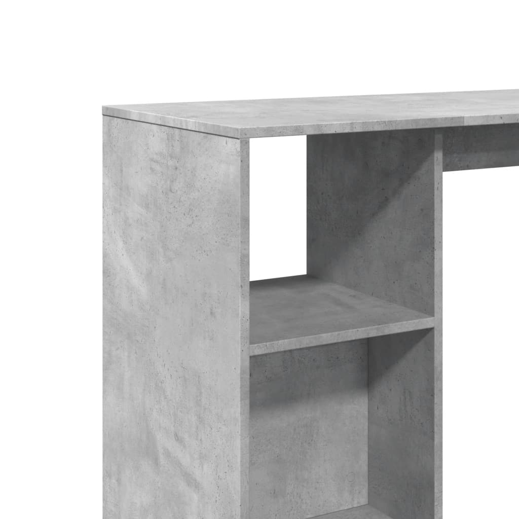 Bartafel met schap 124x46x103,5 cm bewerkt hout betongrijs is nu te koop bij PeponiXL, paradijselijk wonen!