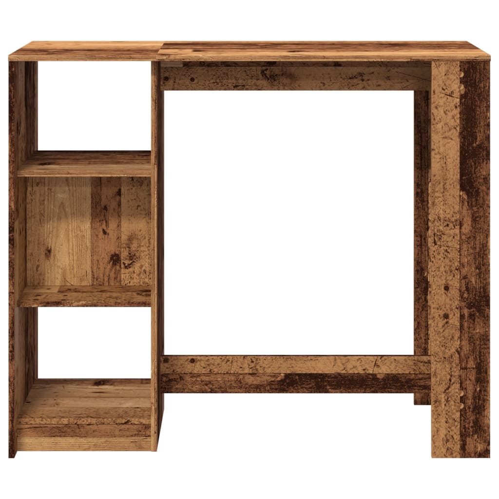 Bartafel met schap 124x46x103,5 cm bewerkt hout oud houtkleurig is nu te koop bij PeponiXL, paradijselijk wonen!
