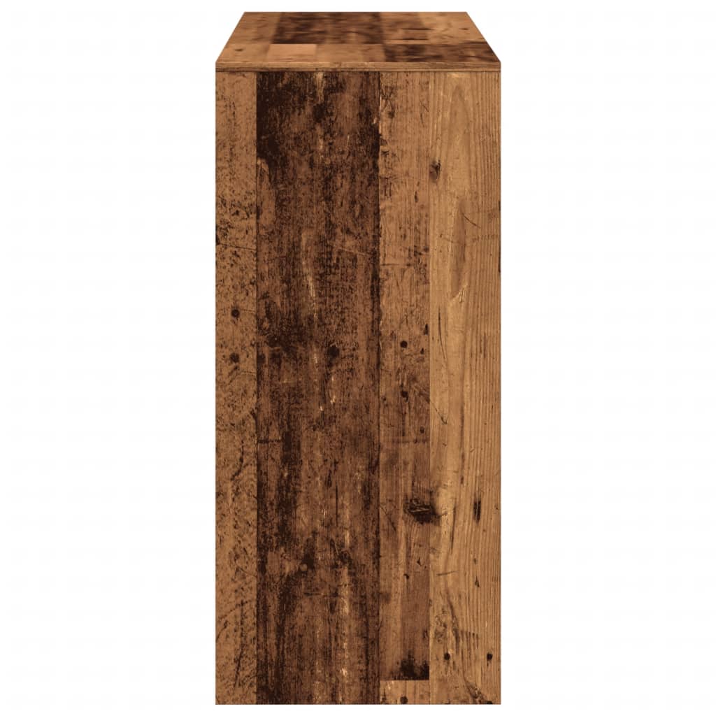 Bartafel met schap 124x46x103,5 cm bewerkt hout oud houtkleurig is nu te koop bij PeponiXL, paradijselijk wonen!