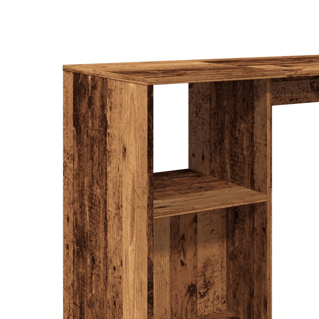 Bartafel met schap 124x46x103,5 cm bewerkt hout oud houtkleurig is nu te koop bij PeponiXL, paradijselijk wonen!