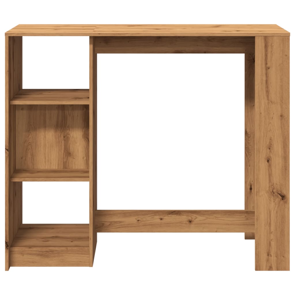 Bartafel met schap 124x46x103,5 cm hout artisanaal eikenkleurig is nu te koop bij PeponiXL, paradijselijk wonen!