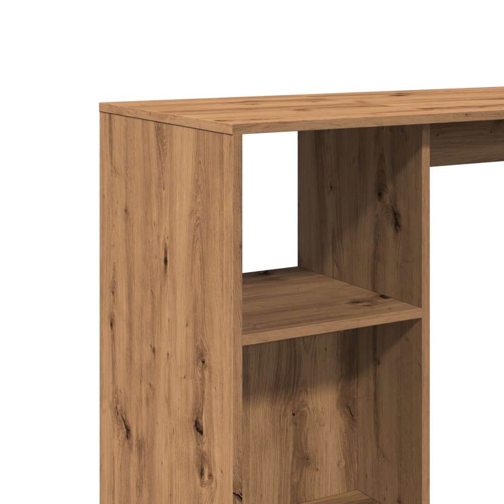 Bartafel met schap 124x46x103,5 cm hout artisanaal eikenkleurig is nu te koop bij PeponiXL, paradijselijk wonen!