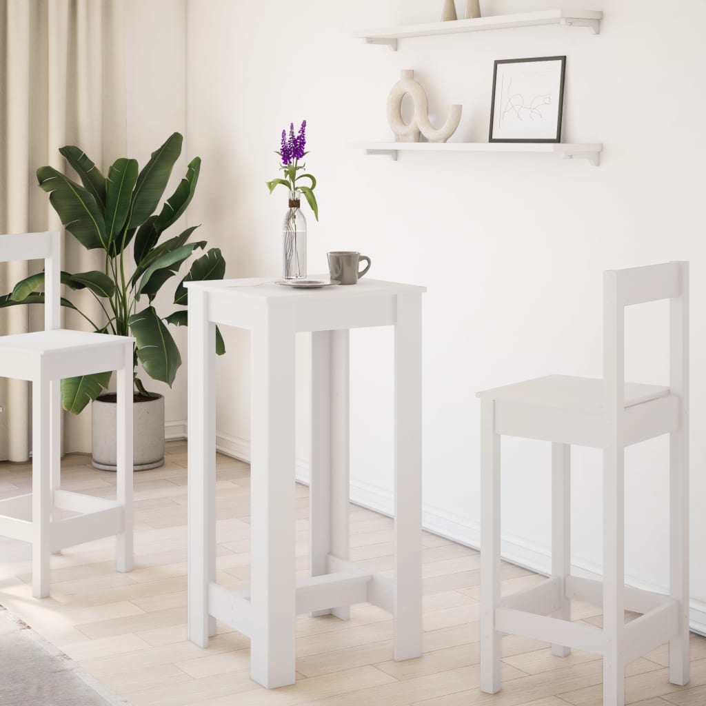 Bartafel 51x50x103,5 cm bewerkt hout wit is nu te koop bij PeponiXL, paradijselijk wonen!