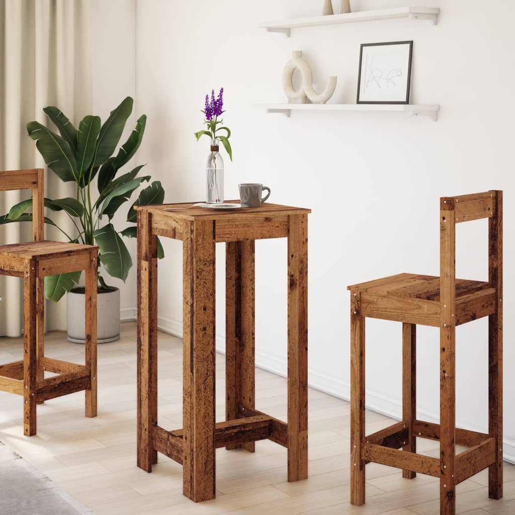 Bartafel 51x50x103,5 cm bewerkt hout oud houtkleurig is nu te koop bij PeponiXL, paradijselijk wonen!