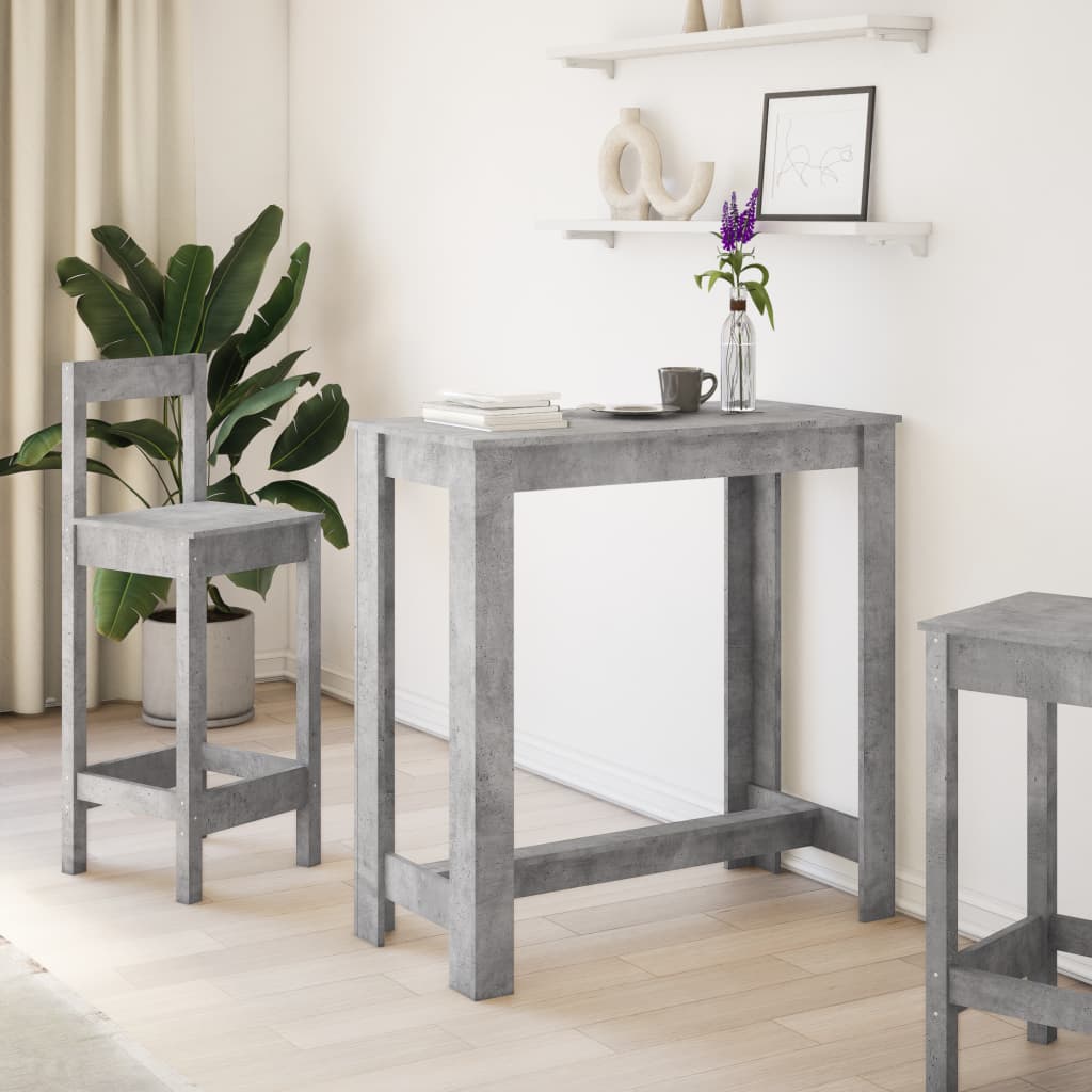 Bartafel 102x50x103,5 cm bewerkt hout betongrijs is nu te koop bij PeponiXL, paradijselijk wonen!