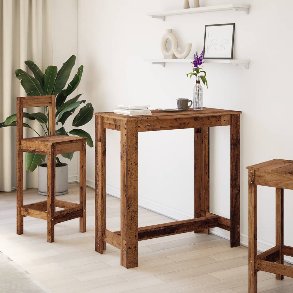 Bartafel 102x50x103,5 cm bewerkt hout oud houtkleurig is nu te koop bij PeponiXL, paradijselijk wonen!