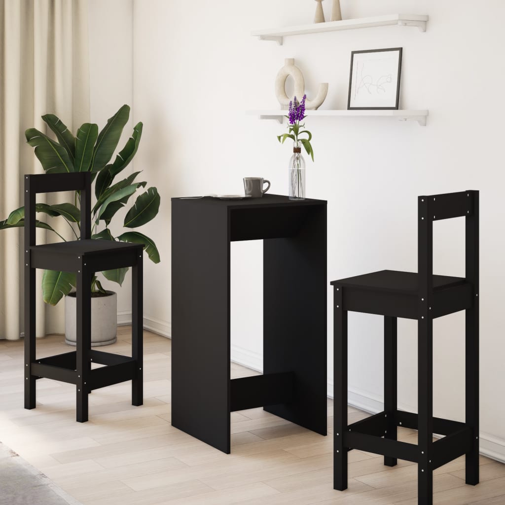 Bartafel 51x50x103,5 cm bewerkt hout zwart is nu te koop bij PeponiXL, paradijselijk wonen!