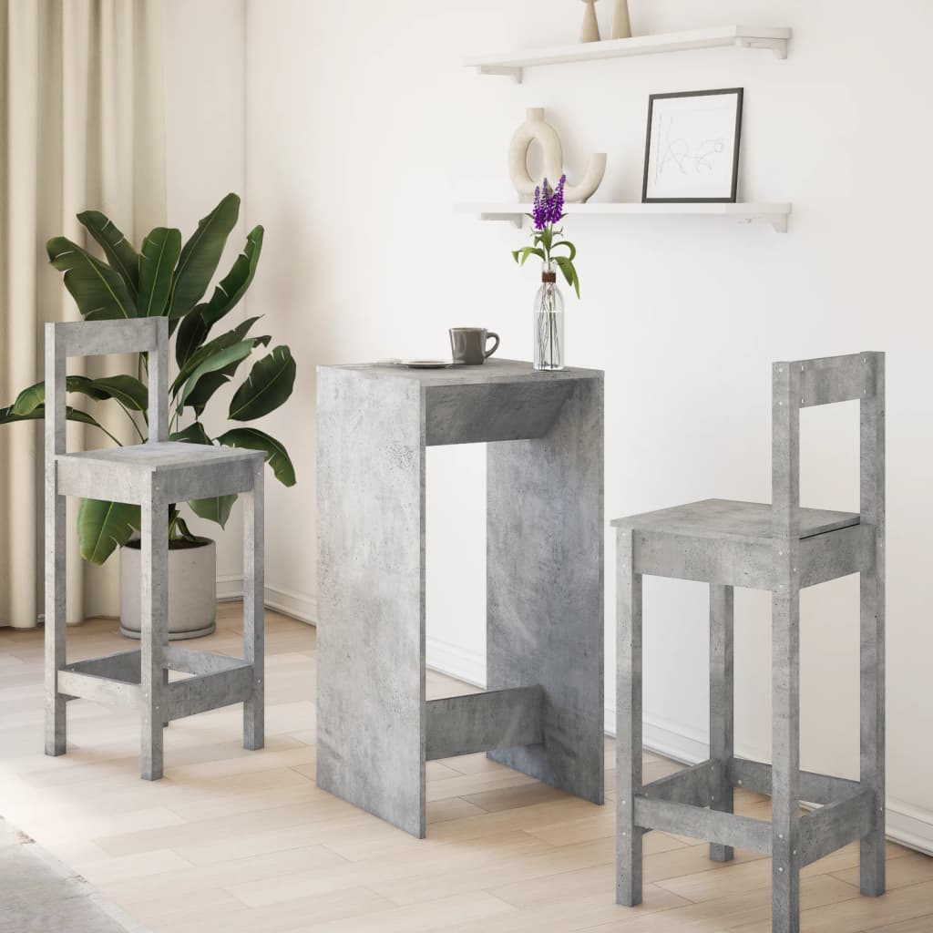 Bartafel 51x50x103,5 cm bewerkt hout betongrijs is nu te koop bij PeponiXL, paradijselijk wonen!