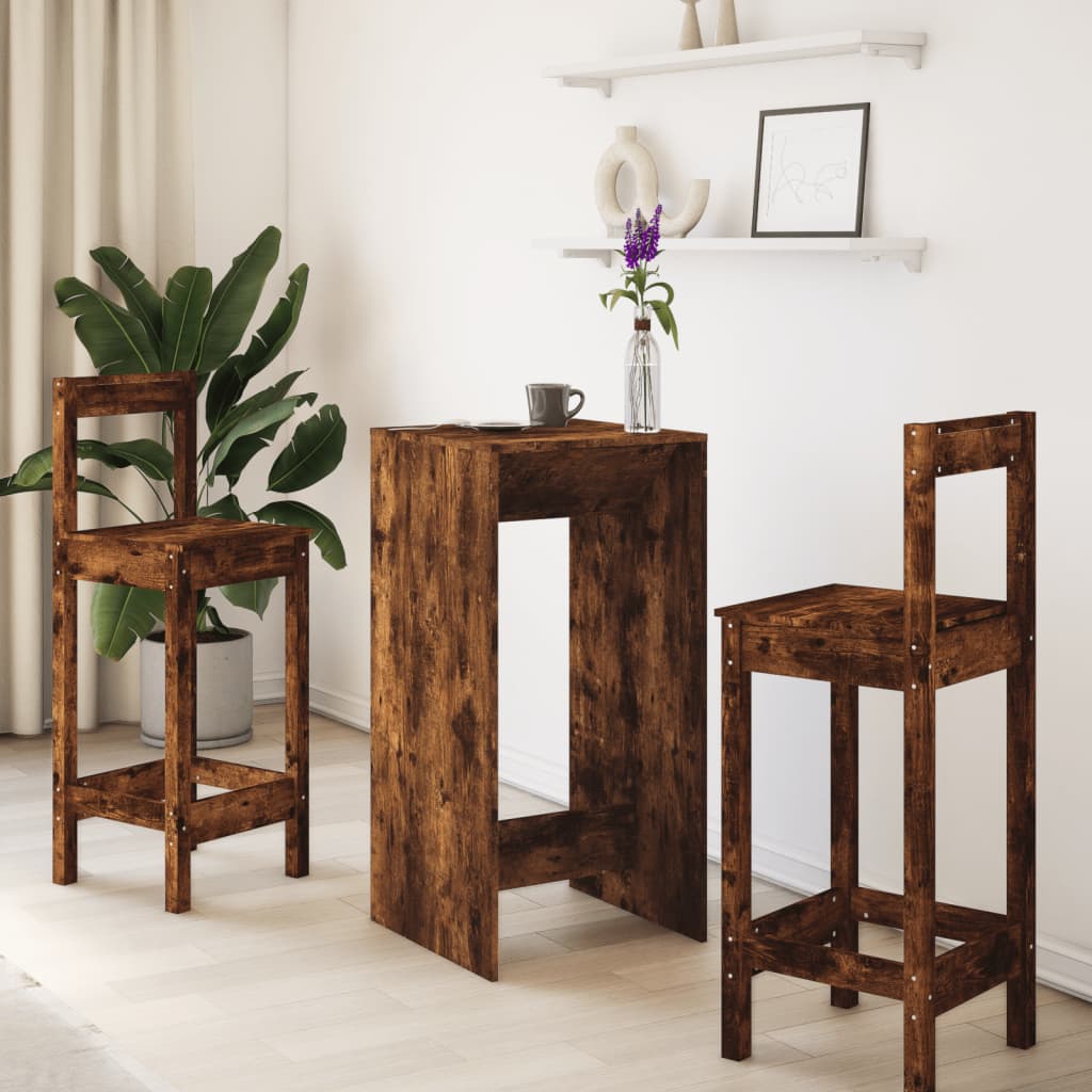 Bartafel 51x50x103,5 cm bewerkt hout gerookt eikenkleur is nu te koop bij PeponiXL, paradijselijk wonen!