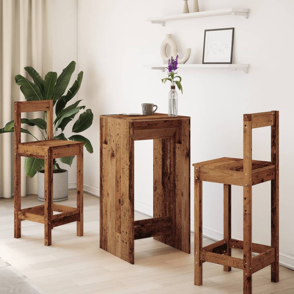 Bartafel 51x50x103,5 cm bewerkt hout oud houtkleurig is nu te koop bij PeponiXL, paradijselijk wonen!