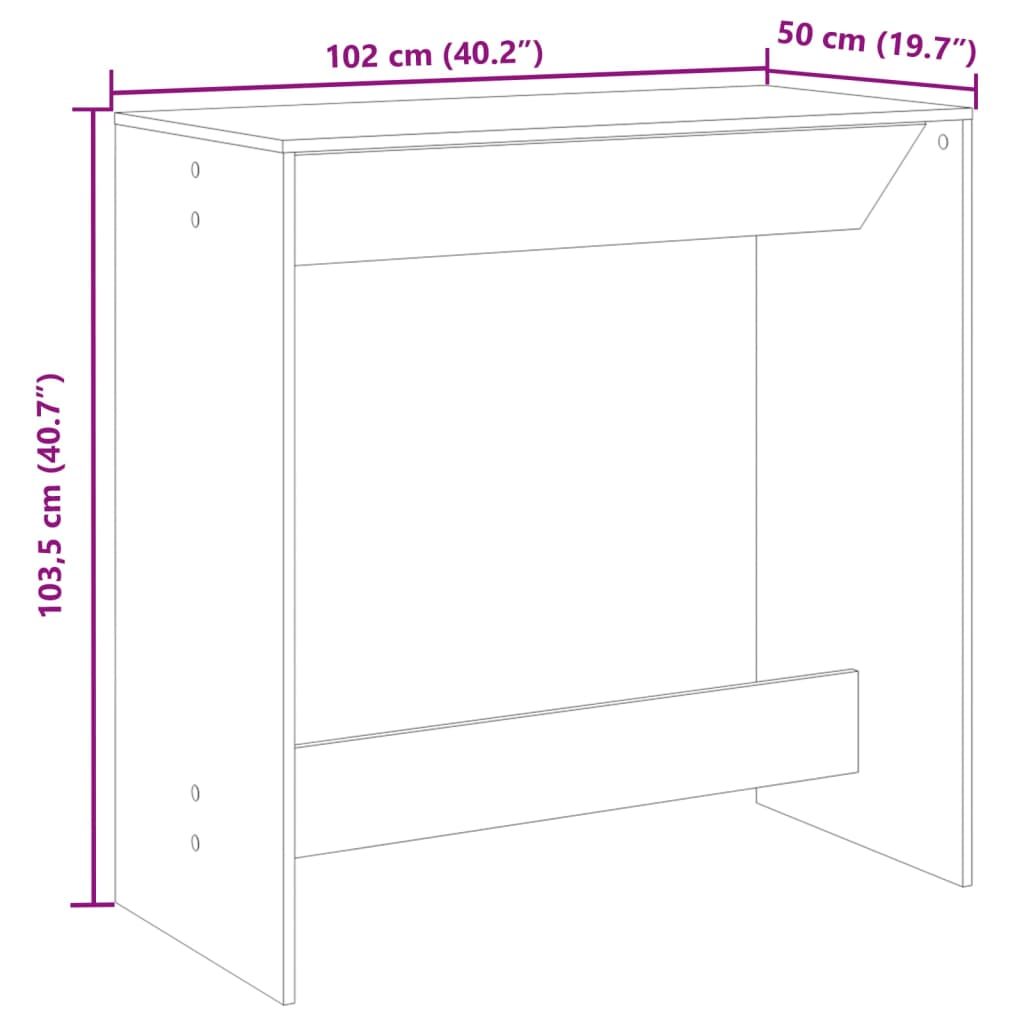 Bartafel 102x50x103,5 cm bewerkt hout sonoma eikenkleur is nu te koop bij PeponiXL, paradijselijk wonen!