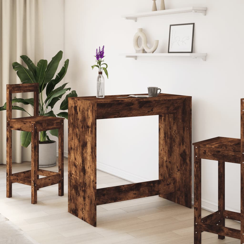 Bartafel 102x50x103,5 cm bewerkt hout gerookt eikenkleur is nu te koop bij PeponiXL, paradijselijk wonen!