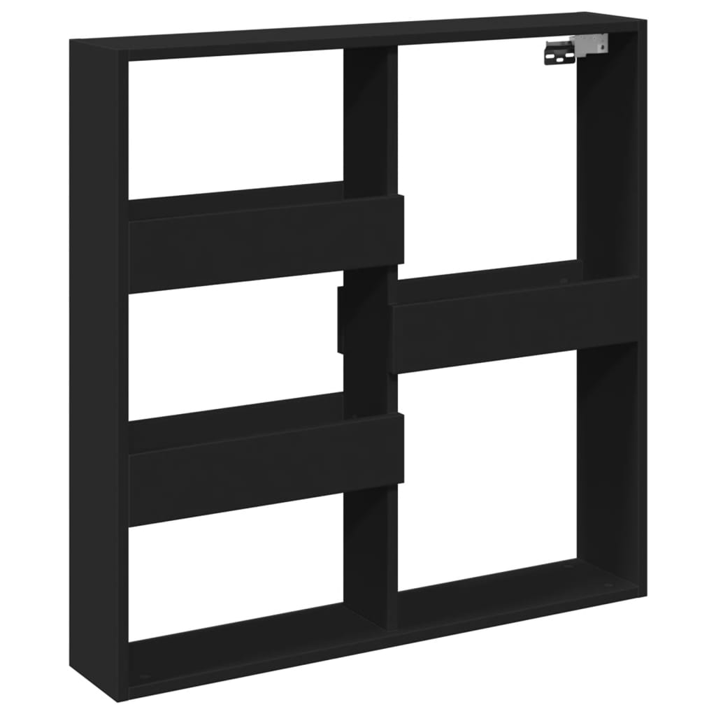 Wandkast 80x15x80 cm bewerkt hout zwart is nu te koop bij PeponiXL, paradijselijk wonen!