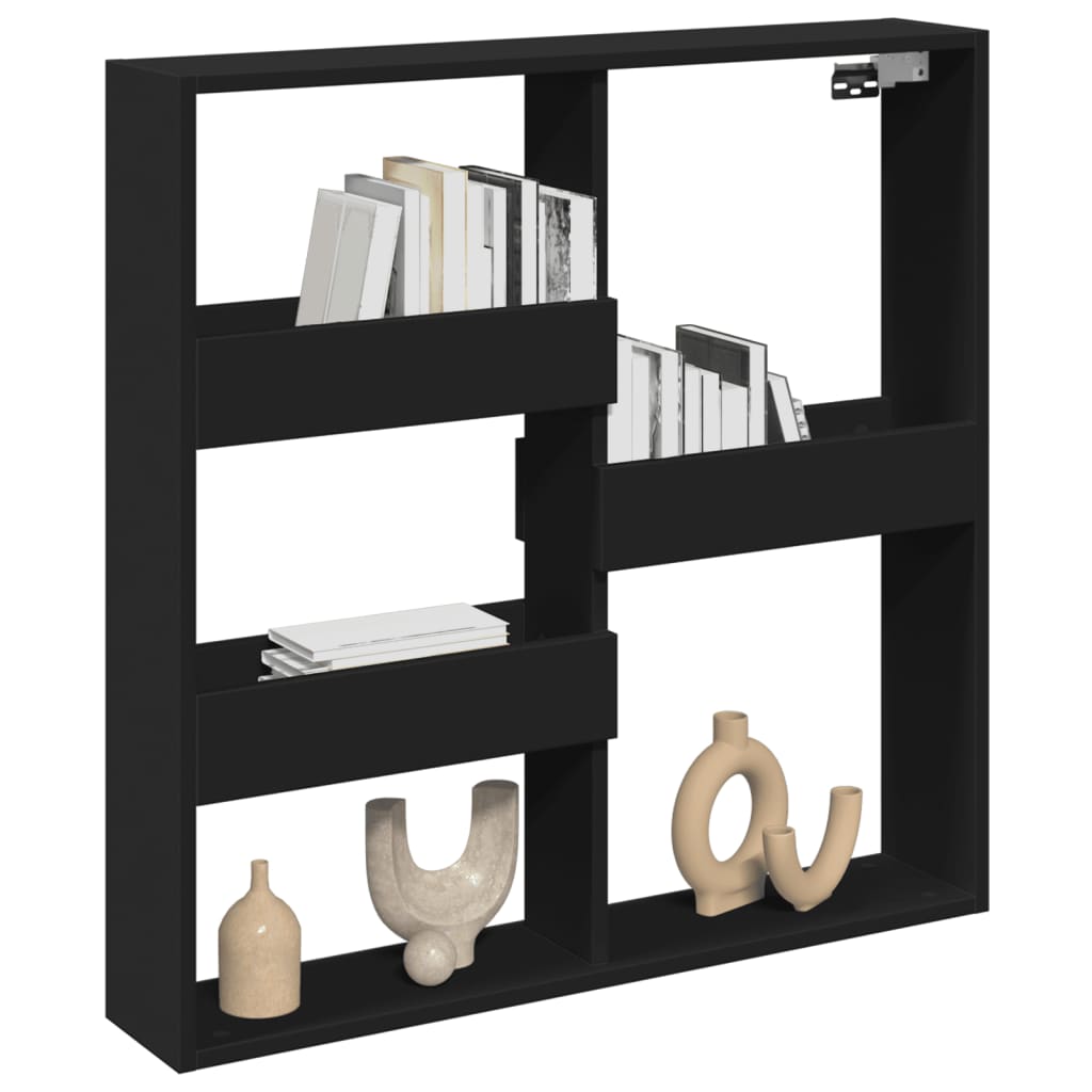 Wandkast 80x15x80 cm bewerkt hout zwart is nu te koop bij PeponiXL, paradijselijk wonen!