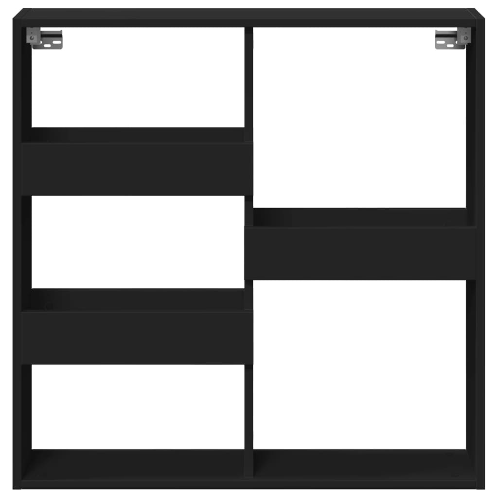 Wandkast 80x15x80 cm bewerkt hout zwart is nu te koop bij PeponiXL, paradijselijk wonen!
