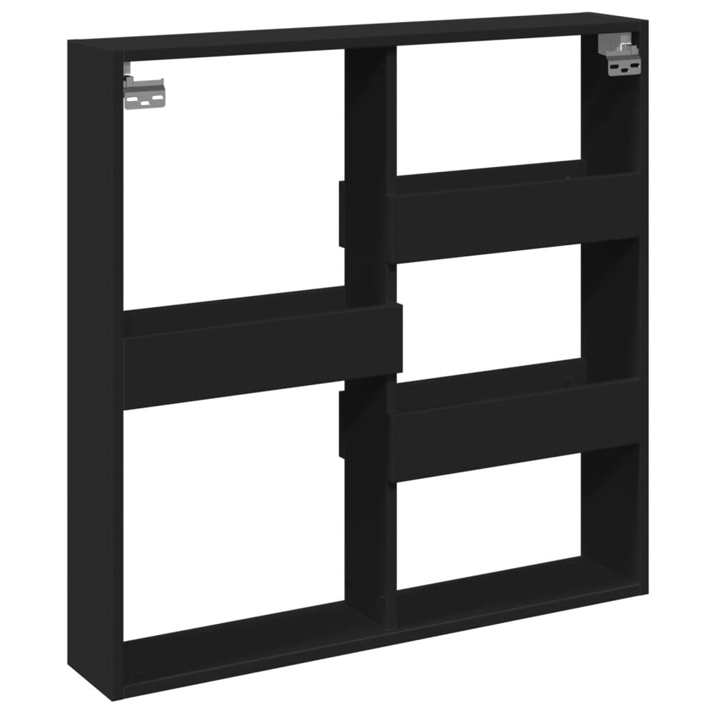 Wandkast 80x15x80 cm bewerkt hout zwart is nu te koop bij PeponiXL, paradijselijk wonen!