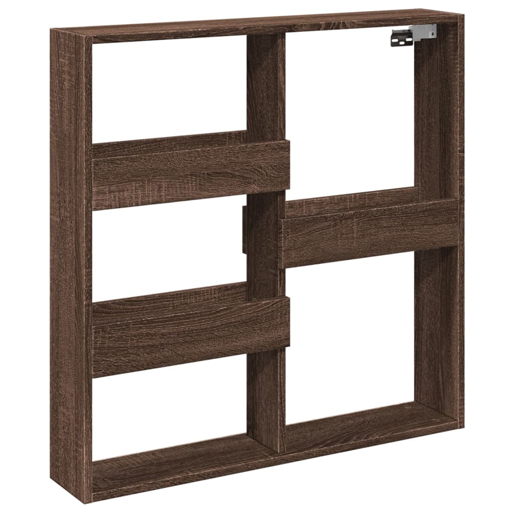 Wandkast 80x15x80 cm bewerkt hout bruin eikenkleur is nu te koop bij PeponiXL, paradijselijk wonen!