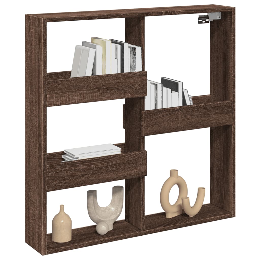 Wandkast 80x15x80 cm bewerkt hout bruin eikenkleur is nu te koop bij PeponiXL, paradijselijk wonen!