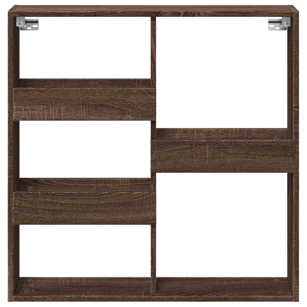 Wandkast 80x15x80 cm bewerkt hout bruin eikenkleur is nu te koop bij PeponiXL, paradijselijk wonen!
