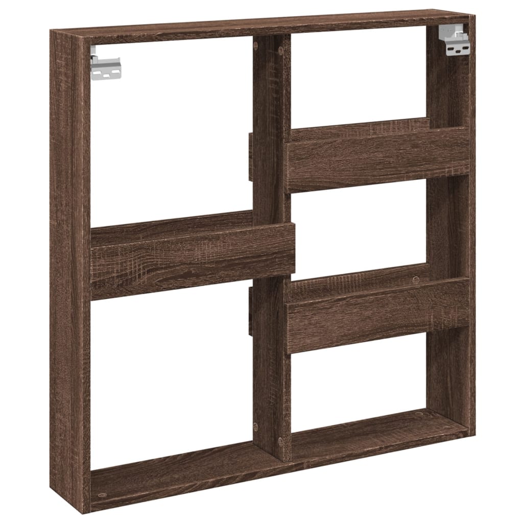 Wandkast 80x15x80 cm bewerkt hout bruin eikenkleur is nu te koop bij PeponiXL, paradijselijk wonen!