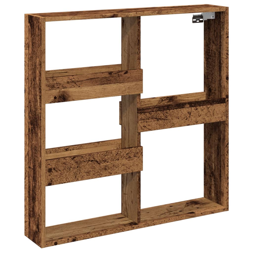 Wandkast 80x15x80 cm bewerkt hout oud houtkleurig is nu te koop bij PeponiXL, paradijselijk wonen!