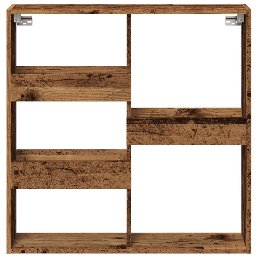 Wandkast 80x15x80 cm bewerkt hout oud houtkleurig is nu te koop bij PeponiXL, paradijselijk wonen!