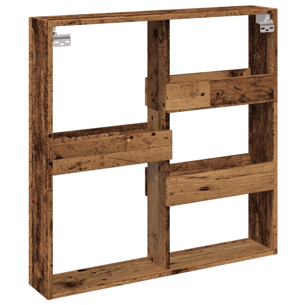 Wandkast 80x15x80 cm bewerkt hout oud houtkleurig is nu te koop bij PeponiXL, paradijselijk wonen!
