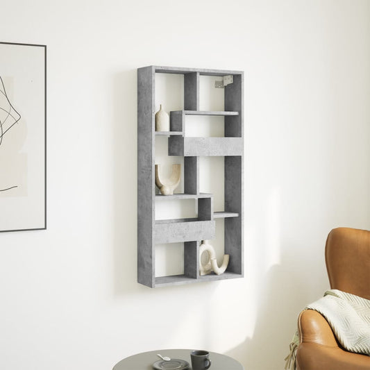 Wandkast 50x15x100 cm bewerkt hout betongrijs is nu te koop bij PeponiXL, paradijselijk wonen!